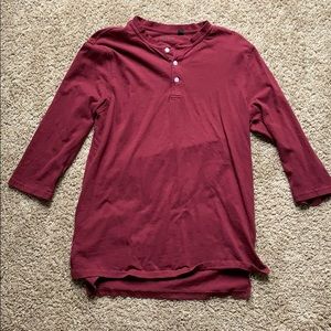 Men’s 3/4 sleeve henley tee